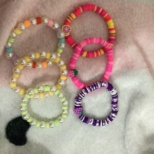 Vibrant Beaded Bracelet Set with Elastic Strands
